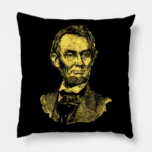 Abraham Lincoln the 16th American President Abstract Sketch Drawing Portrait Pillow