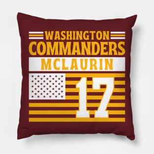 Washington Commanders McLaurin 17 American Flag Football Pillow