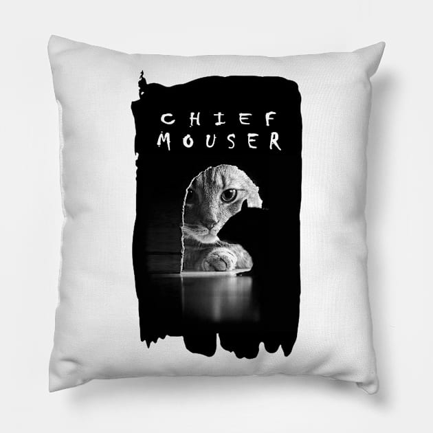 Cat - Chief Mouser Pillow by DesignersMerch