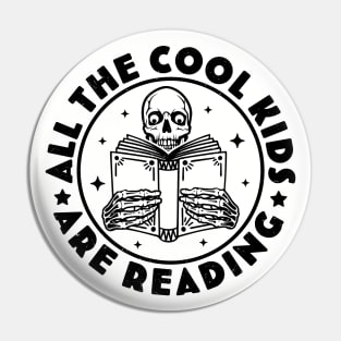 All The Cool Kids Are Reading Funny Skeleton Reading Books Pin