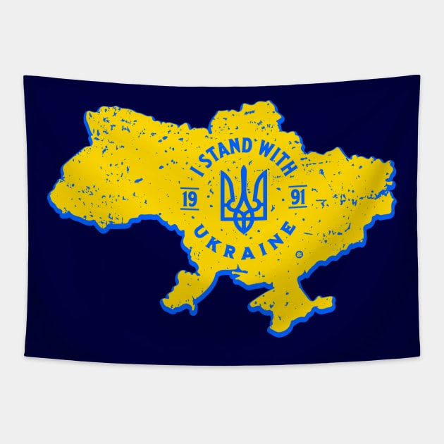 I Stand with Ukraine, map of ukraine, ukraina Tapestry by Yurko_shop