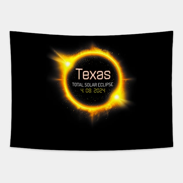 Texas Total Solar Eclipse Spring America April 04.08.24 Usa Tapestry by SanJKaka