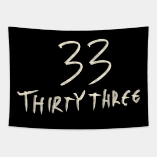 Hand Drawn Letter Number 33 Thirty Three Tapestry