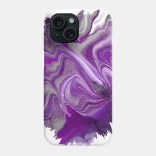 Purple/Silver Acrylic Pour Painting Phone Case