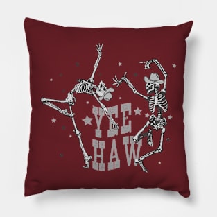 Yee Haw Dancing Skeletons Pillow