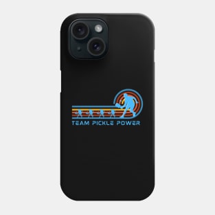 TEAM PICKLE POWER, Pickleball team player, paddle and ball  Retro Vibe Phone Case