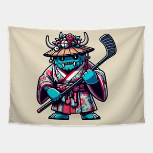 Ice hockey monster Tapestry