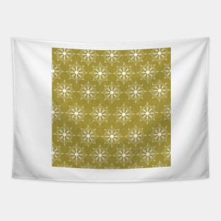 Snowflake Flower Pattern - Gold Tapestry