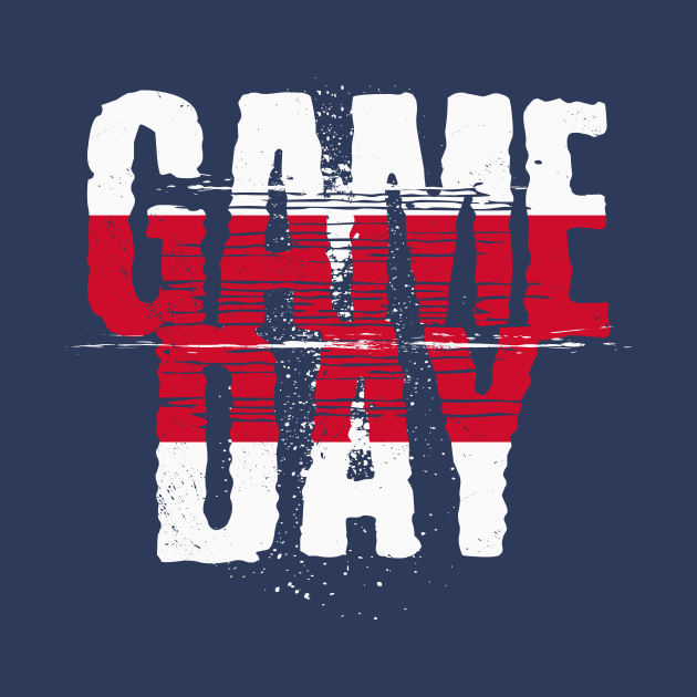 Red and Blue Gameday // Grunge Vintage Football Game Day by SLAG_Creative