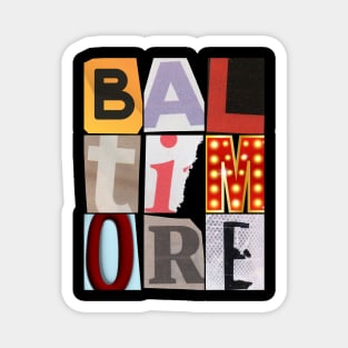 ABSTRACT BALTIMORE WITH VINTAGE LETTERS DESIGN Magnet