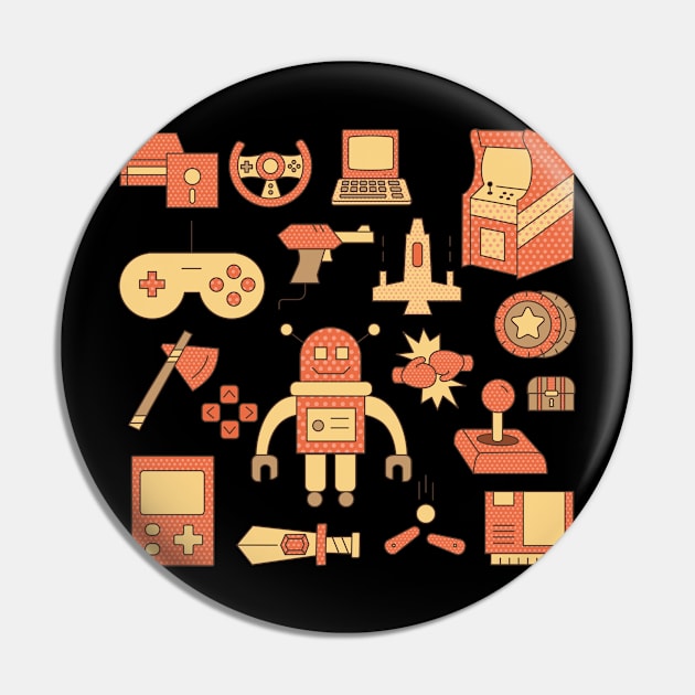 Retro Arcade design Pin by JDawnInk