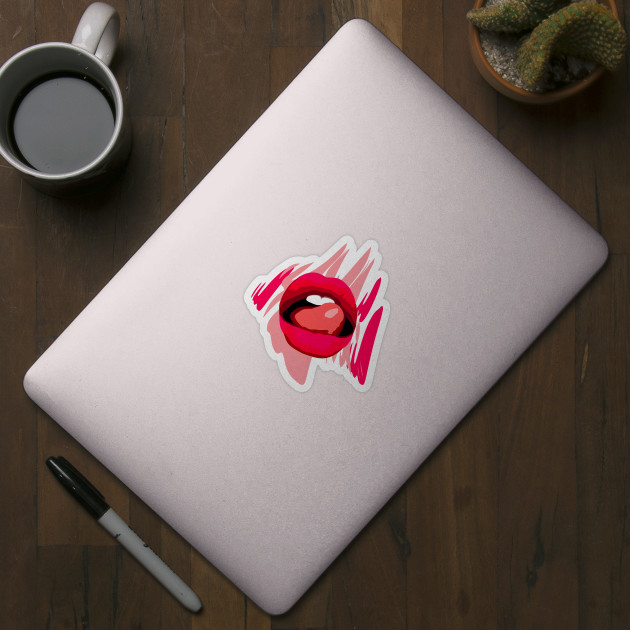 Pink Lips - Lips - Sticker