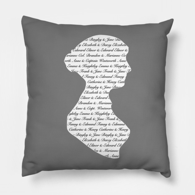 Jane Austen Romance Silhouette Jane Austen Pillow Teepublic