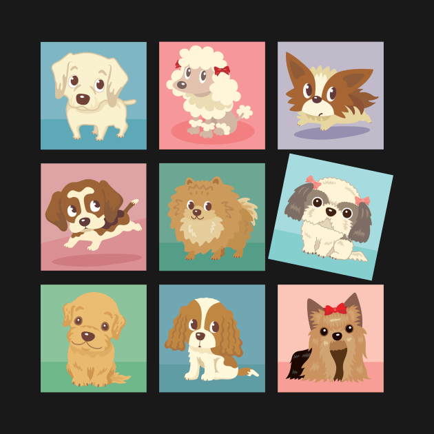 Many poses of puppies by sanogawa