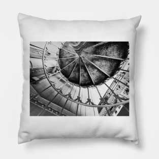 Black and White Spiral Staircases Pillow