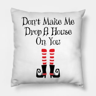 'Don't Make Me Drop A House On You' Witch Leg Pillow