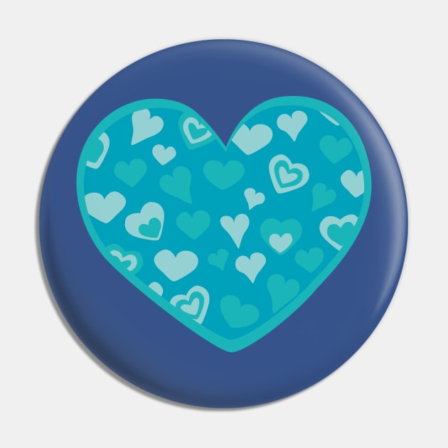 Turquoise sweet love hearts Pin by marufemia