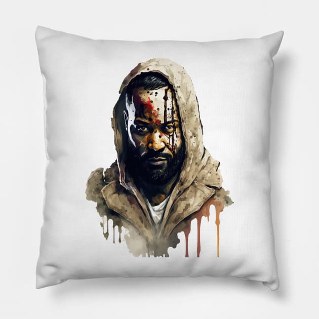 Ghostface Killa Watercolor - Original Artwork Pillow by Labidabop