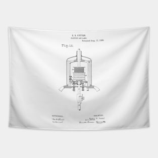 Electric Arc Lamp Vintage Retro Patent Hand Drawing Funny Novelty Gift Tapestry