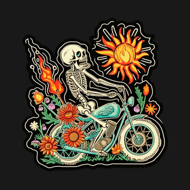 skeleton riding motobike by BDXTNG