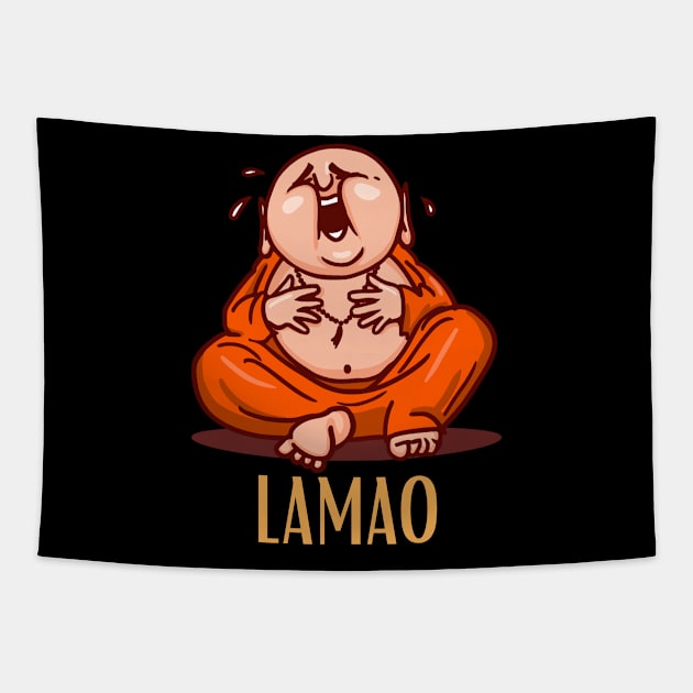 Laughing out loud design for laughing buddha lovers Tapestry by PunManArmy