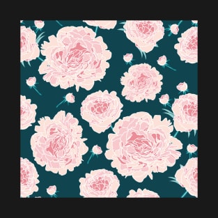 Peony in blue T-Shirt