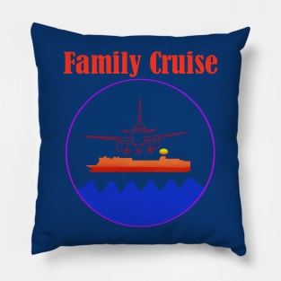 Beach Family Cruise Summer Vacation Pillow