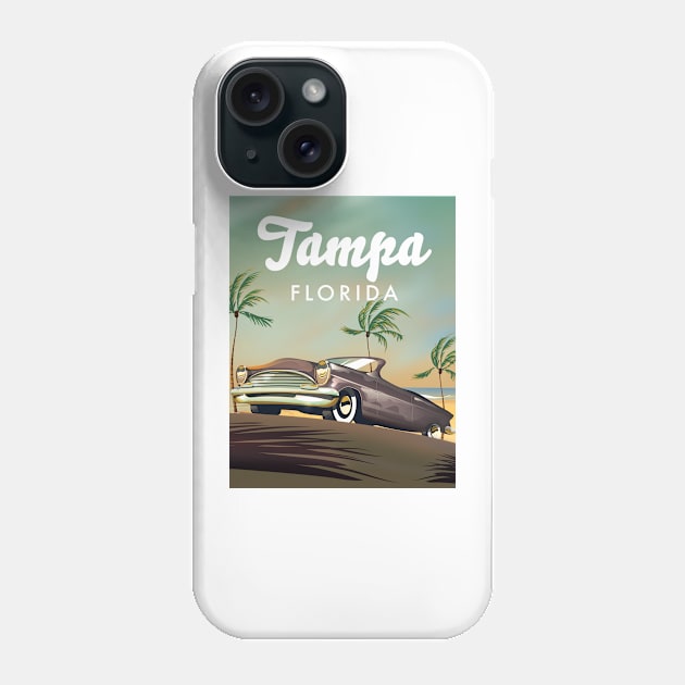 Tampa Florida Travel poster Phone Case by nickemporium1