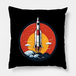 Vintage Space Exploration Gift for Enthusiasts Pillow