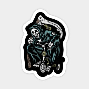 grim reaper bicycle cartoon character Magnet