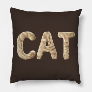 Cat Fur Typography Pillow