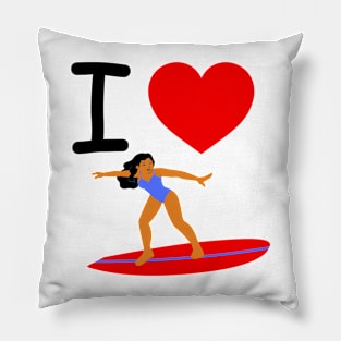 I HEART SURFING Pillow