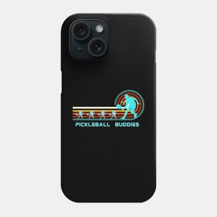 Pickleball buddies, retro sunset pickleball player friends group team Phone Case