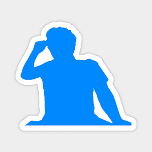 Facing Left Blue Silhouette Magnet