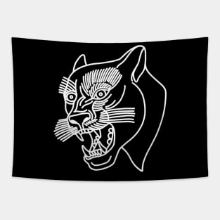 Panther Tattoo White Tapestry