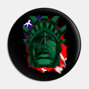 Statue of Liberty skull Pin