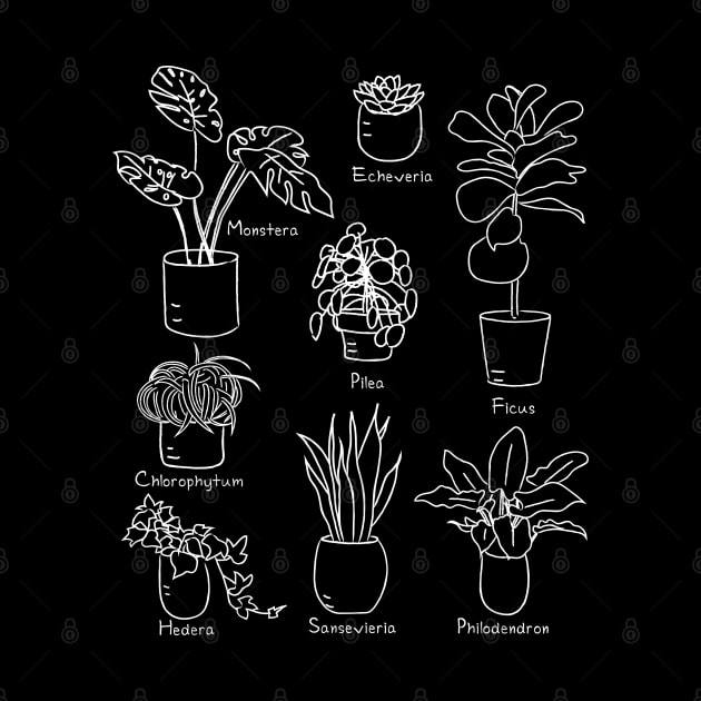 Hand Drawn Indoor Plants for Plant Lovers and Lovers of Cottage Core by YourGoods