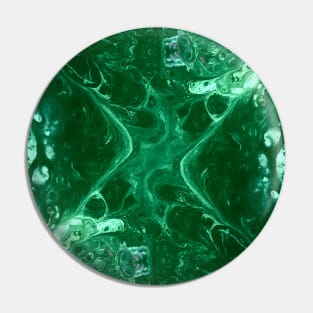 Green Fluid Acrylic Artwork Pin