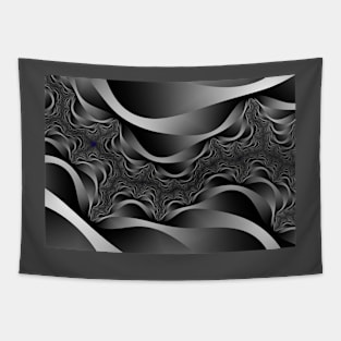 monochrome curvy abstract lines Tapestry