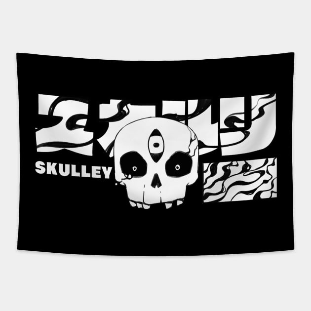 Skulley "skull-eye" kanji Tapestry by Moodigfx