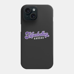 Manhattan Kansas - Vintage Purple Athletic Script Phone Case