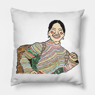 Indigenous tribes with colorful clothing patterns Pillow