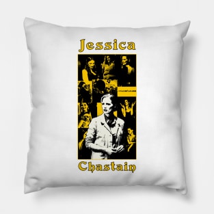 jessica chastain collage grunge Pillow