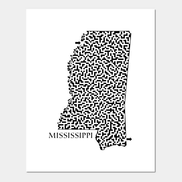 State Of Mississippi Maze Mississippi Posters And Art Prints