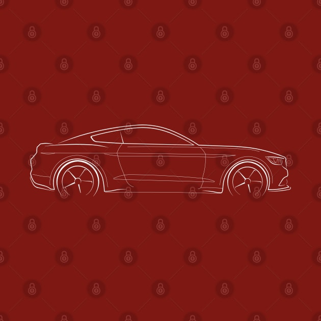 Ford Mustang GT - profile stencil, white by mal_photography