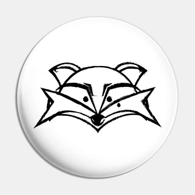 Sketchy Mr Fox (Light) Pin by RadzInk