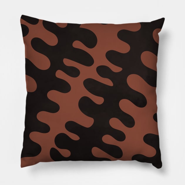 Boho Abstract Organic Wavy Shapes Pillow by Colorable