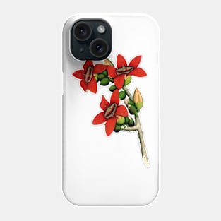 Red Cotton Tree Flowers 1800 Calcutta India Phone Case