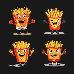 kawaii french fries T-Shirt cute potatofood funny T-Shirt