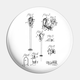 Coin Controlled Parking Meter Vintage Patent Hand Drawing Pin